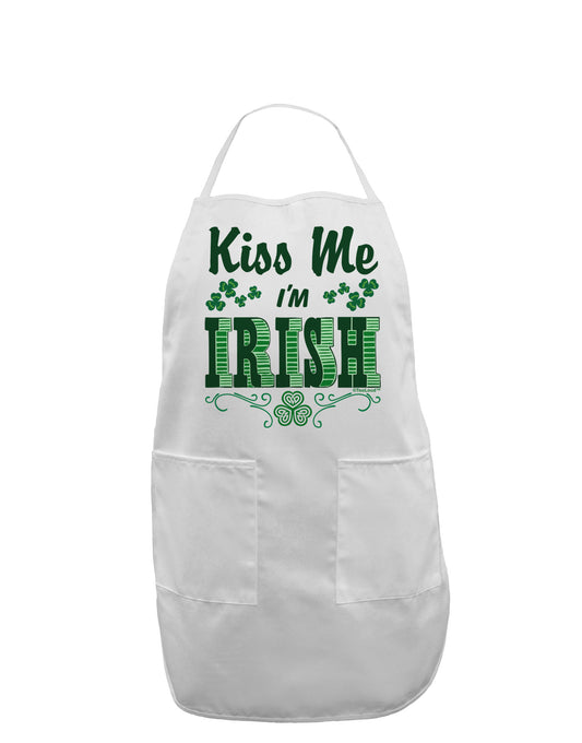 Kiss Me I'm Irish St Patricks Day Adult Apron-Bib Apron-TooLoud-White-One-Size-Davson Sales
