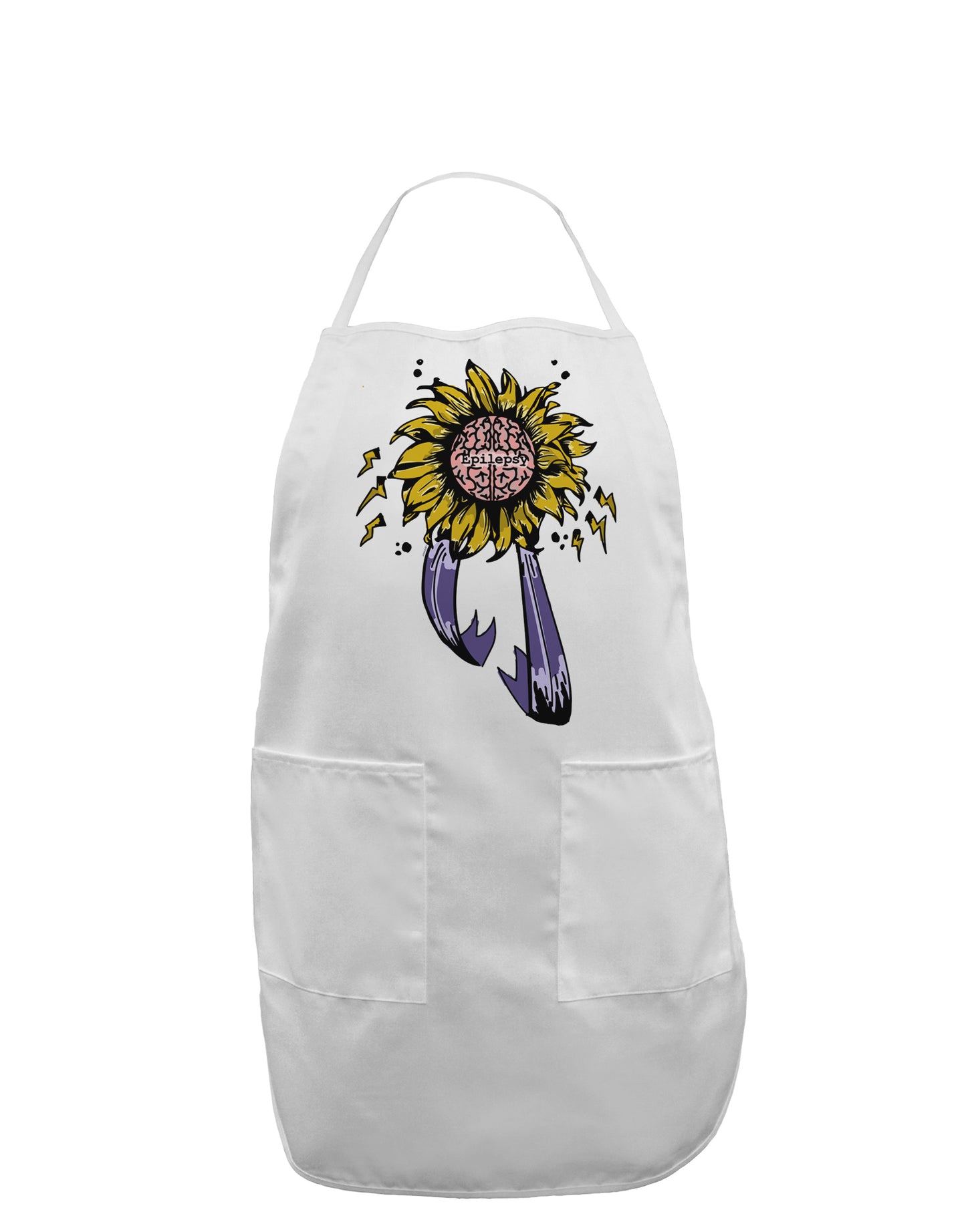 Epilepsy Awareness Adult Apron-Bib Apron-TooLoud-White-One-Size-Davson Sales