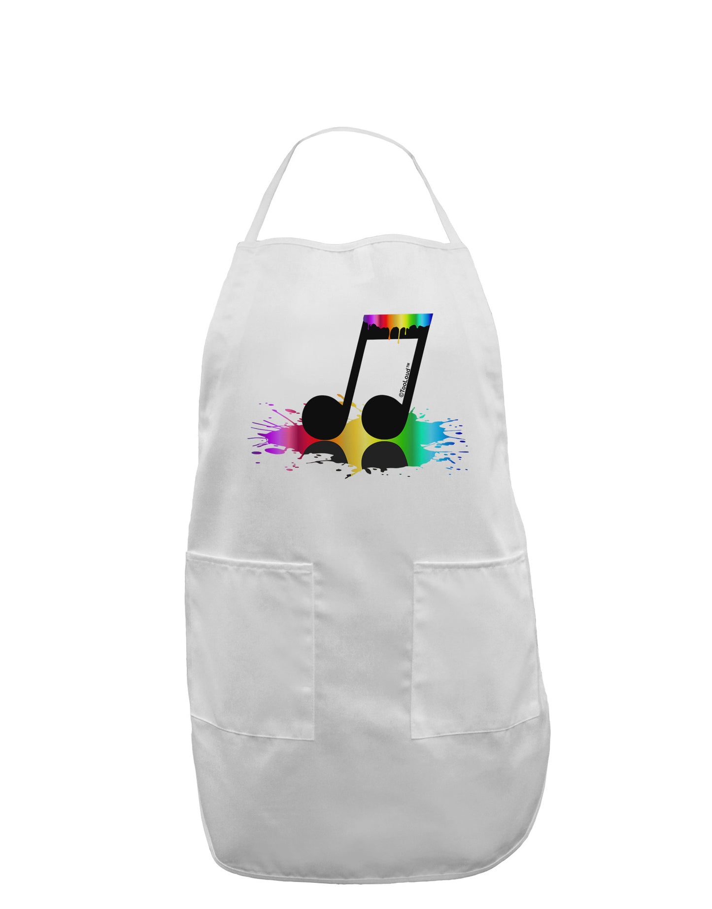 Paint Music Note Adult Apron-Bib Apron-TooLoud-White-One-Size-Davson Sales