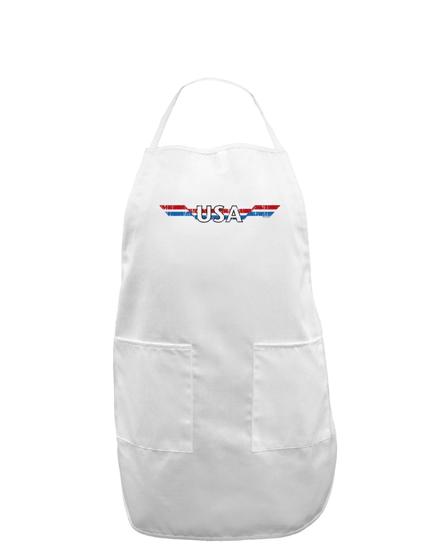 USA Stripes Vintage Adult Apron-Bib Apron-TooLoud-White-One-Size-Davson Sales