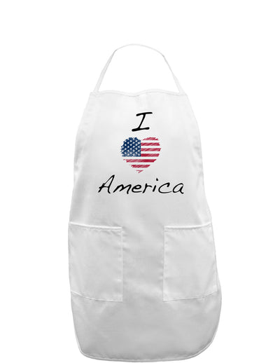 I Heart America Scribble Adult Apron-Bib Apron-TooLoud-White-One-Size-Davson Sales