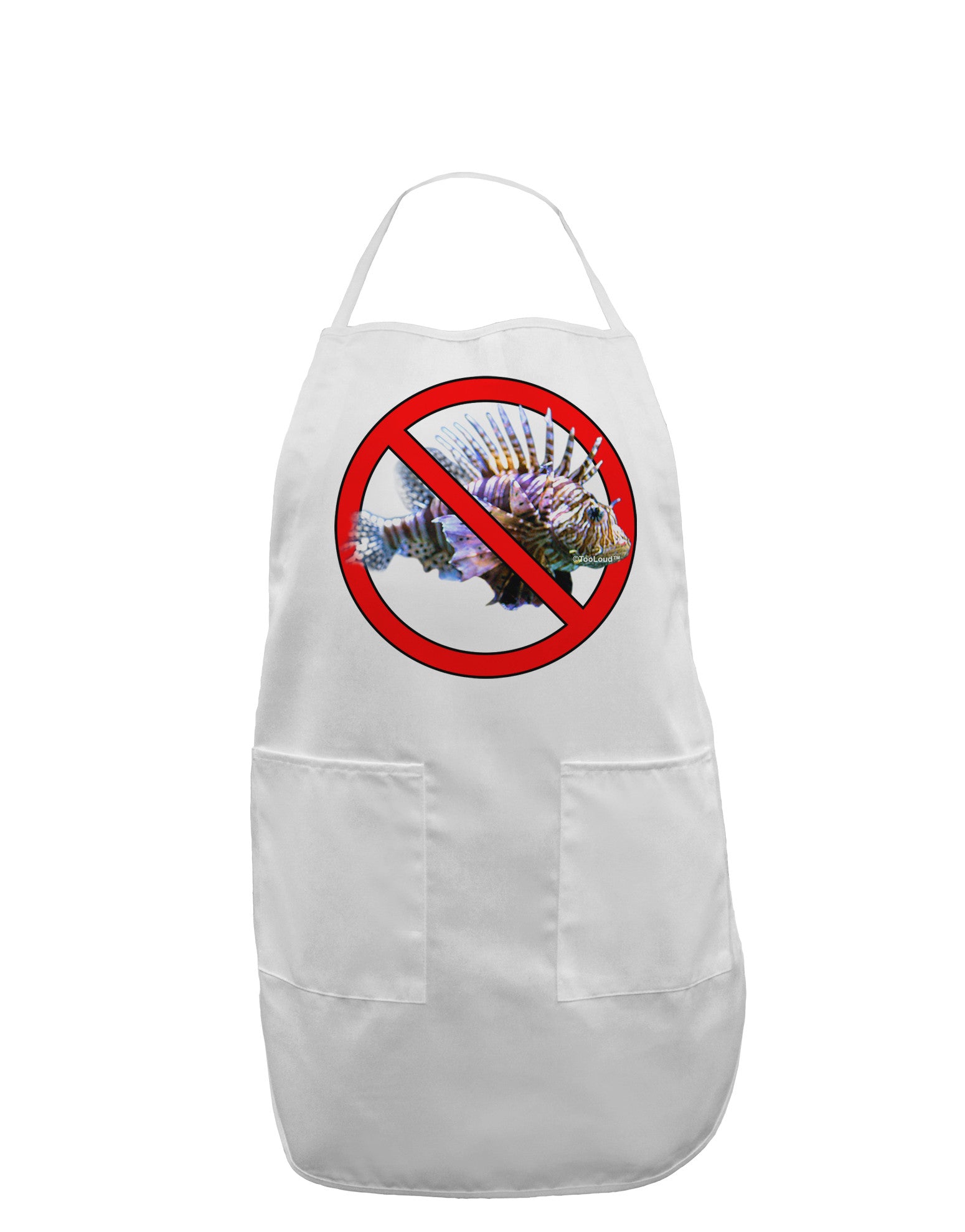 No Lionfish Adult Apron-Bib Apron-TooLoud-White-One-Size-Davson Sales