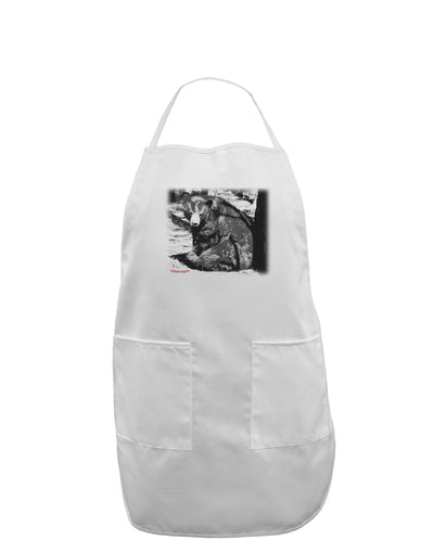 Creepy Black Bear Adult Apron-Bib Apron-TooLoud-White-One-Size-Davson Sales