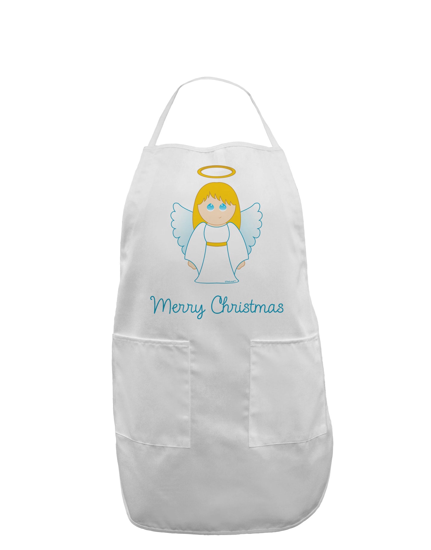 Merry Christmas Cute Angel Girl Adult Apron-Bib Apron-TooLoud-White-One-Size-Davson Sales