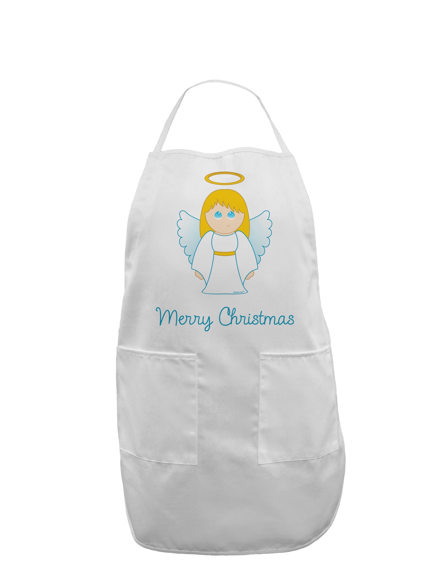 Merry Christmas Cute Angel Girl Adult Apron-Bib Apron-TooLoud-White-One-Size-Davson Sales