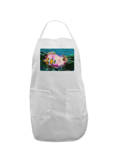 Clownfish Watercolor Adult Apron-Bib Apron-TooLoud-White-One-Size-Davson Sales