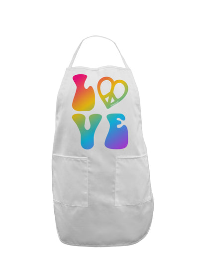 Peace and Love - Peace Heart Love Adult Apron-Bib Apron-TooLoud-White-One-Size-Davson Sales