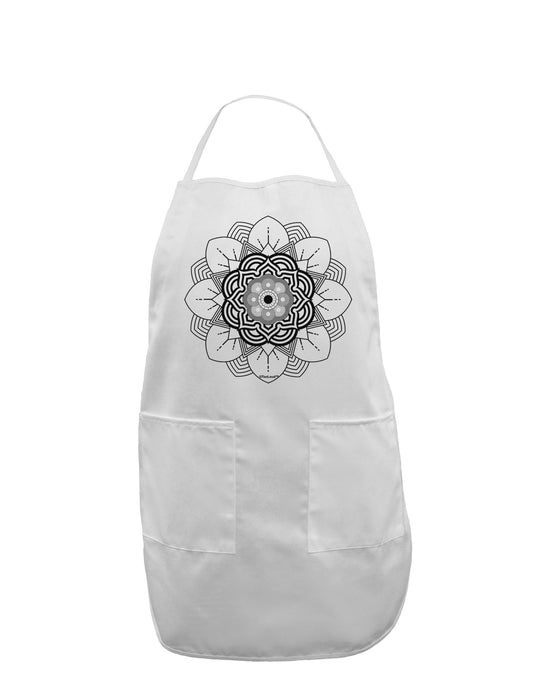 Mandala Coloring Book Style Adult Apron-Bib Apron-TooLoud-White-One-Size-Davson Sales