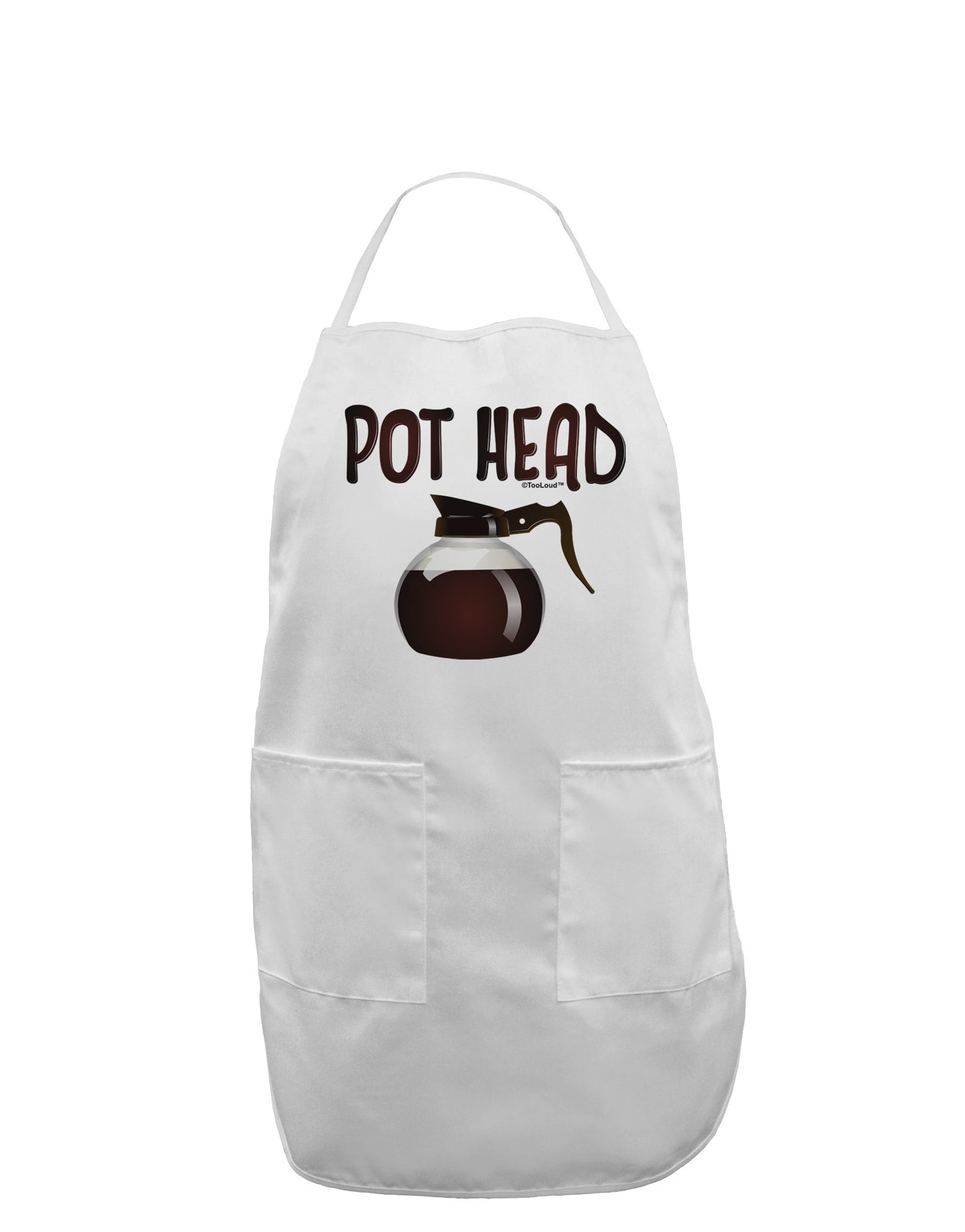 Pot Head - Coffee Adult Apron-Bib Apron-TooLoud-White-One-Size-Davson Sales