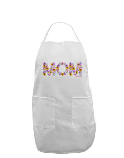 Mom Flowers Design Adult Apron by TooLoud-Bib Apron-TooLoud-White-One-Size-Davson Sales