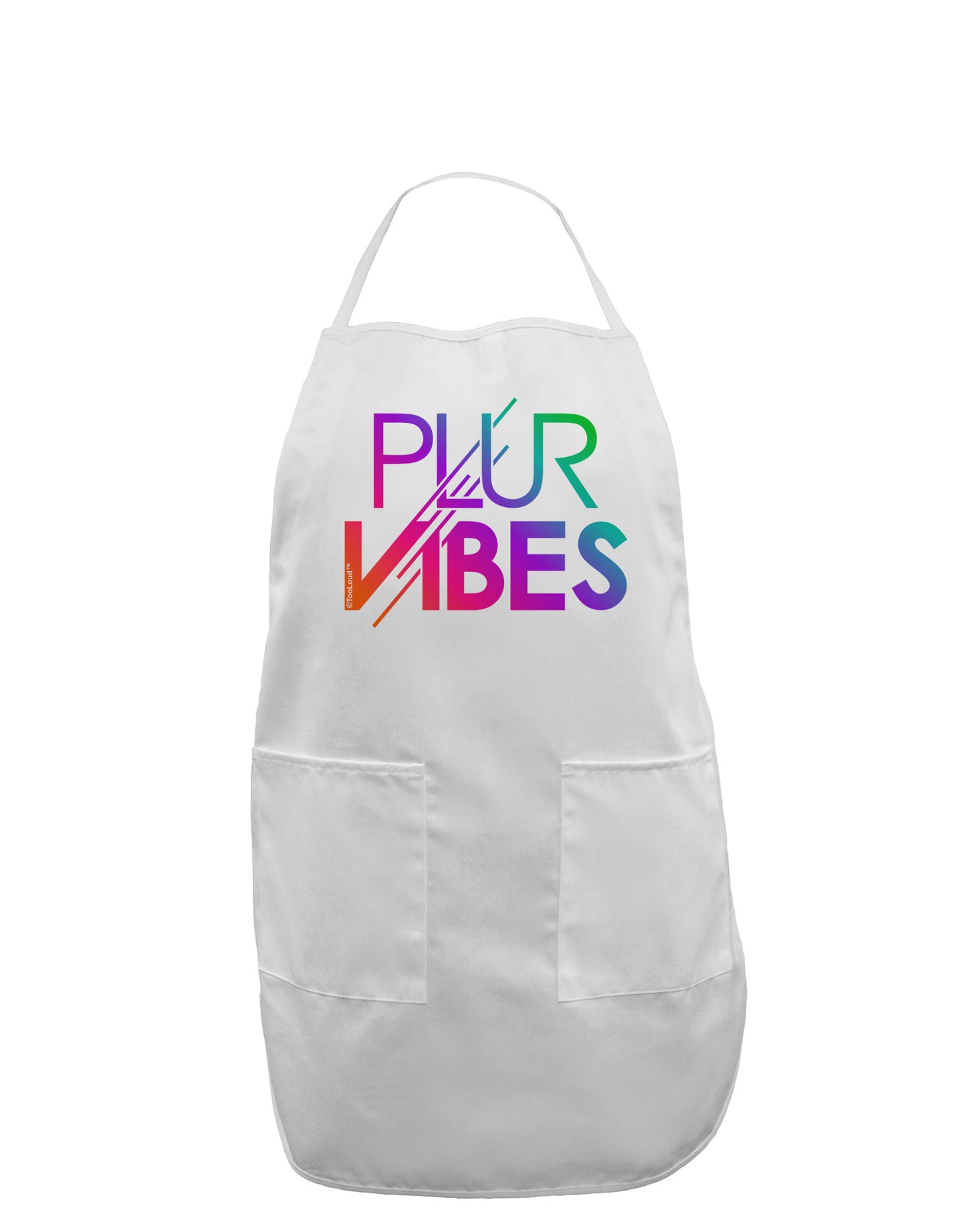 PLUR Vibes Adult Apron-Bib Apron-TooLoud-White-One-Size-Davson Sales