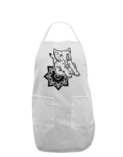 TooLoud Mandala Baby Elephant Adult Apron-Bib Apron-TooLoud-White-One-Size-Davson Sales