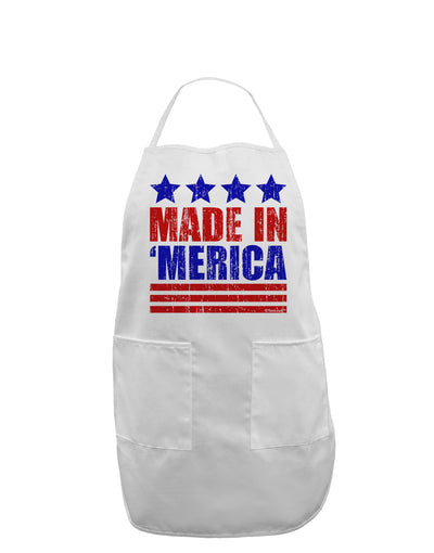 Made in Merica - Stars and Stripes Color Design Adult Apron-Bib Apron-TooLoud-White-One-Size-Davson Sales