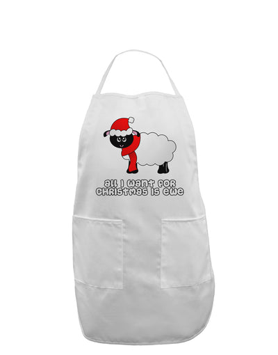 All I Want For Christmas Is Ewe Sheep Adult Apron-Bib Apron-TooLoud-White-One-Size-Davson Sales