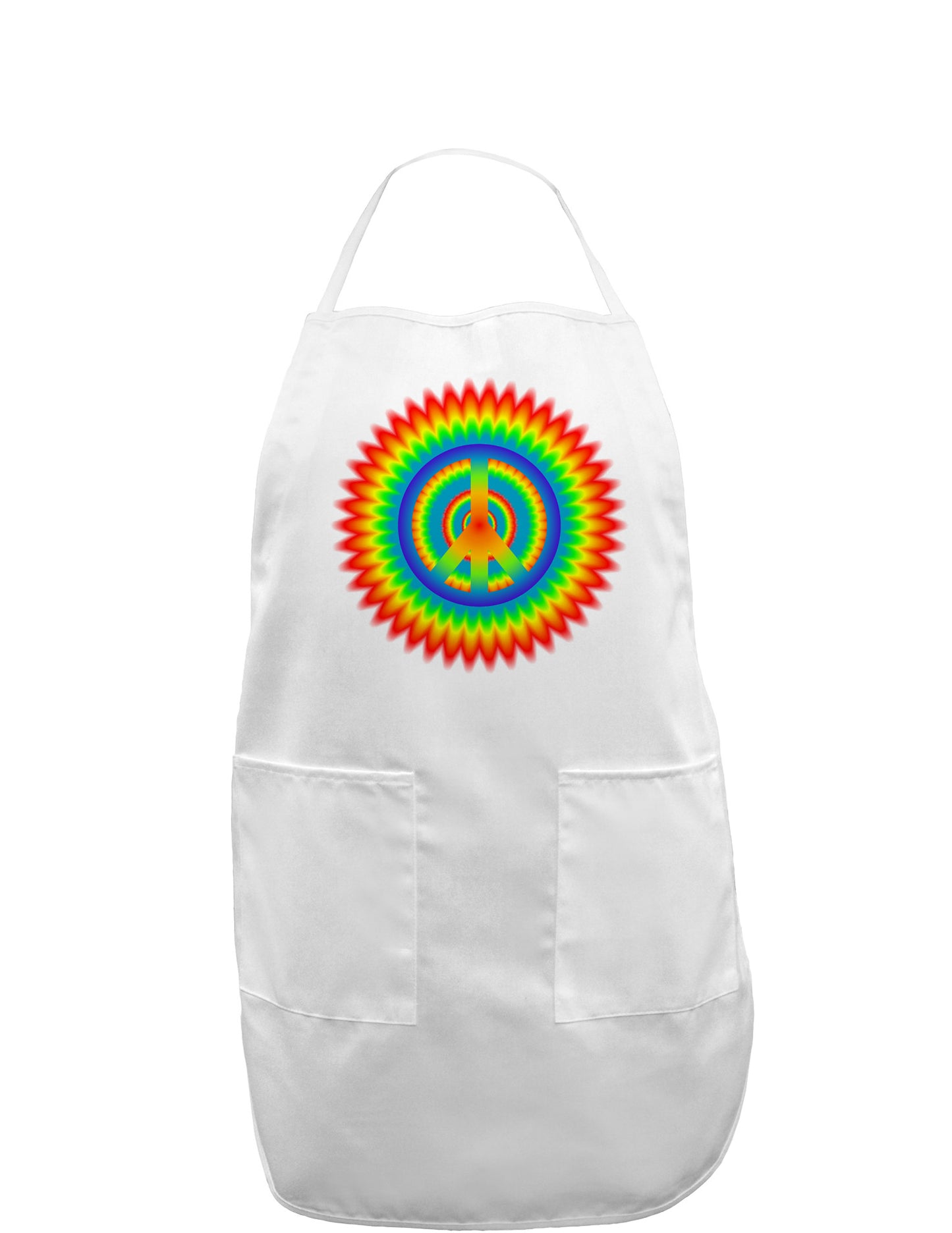Psychedelic Peace Adult Apron-Bib Apron-TooLoud-White-One-Size-Davson Sales