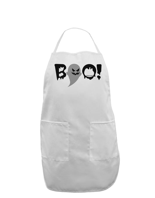 Scary Boo Text Adult Apron-Bib Apron-TooLoud-White-One-Size-Davson Sales