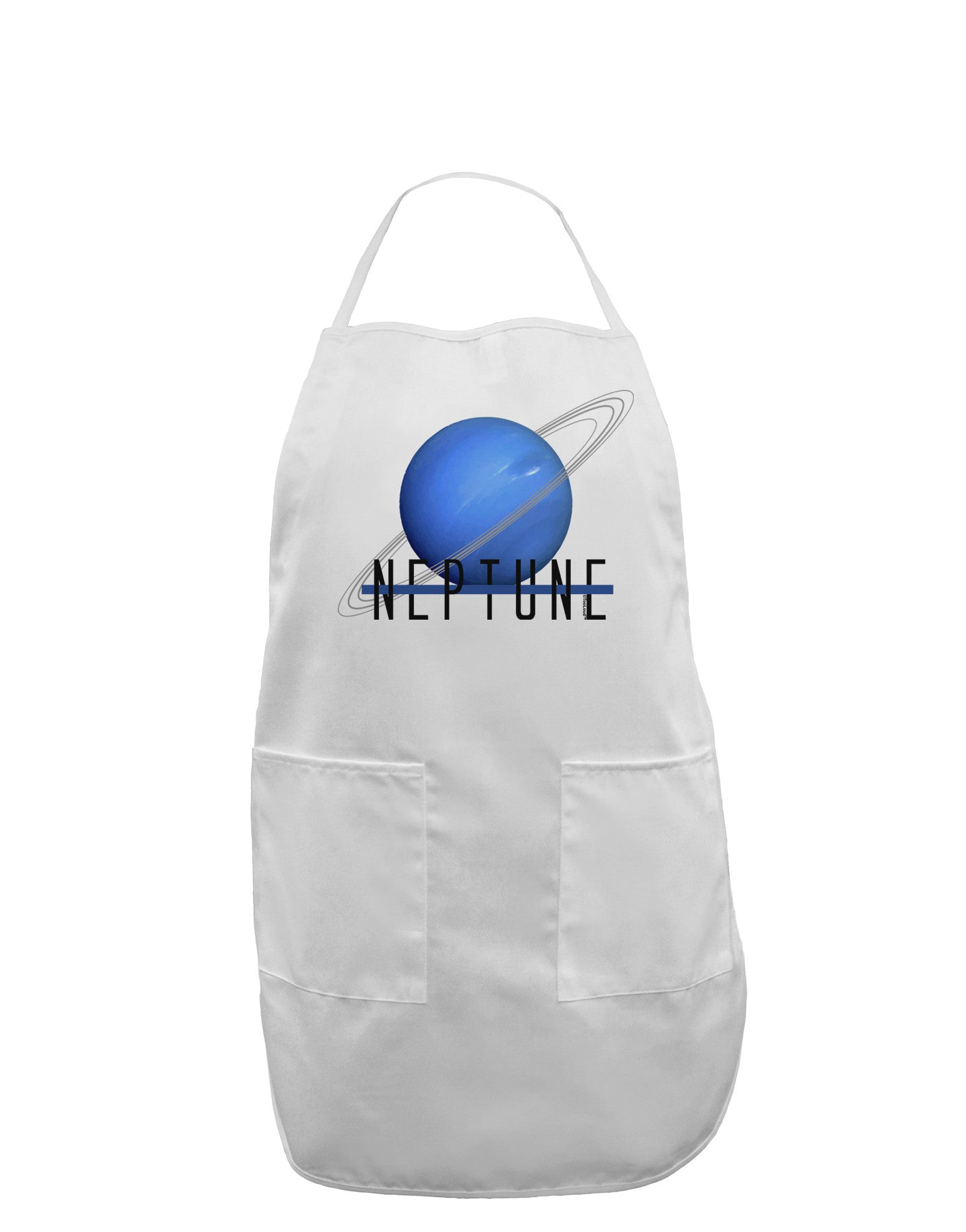Planet Neptune Text Adult Apron-Bib Apron-TooLoud-White-One-Size-Davson Sales