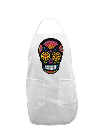 Version 2 Black Day of the Dead Calavera Adult Apron-Bib Apron-TooLoud-White-One-Size-Davson Sales