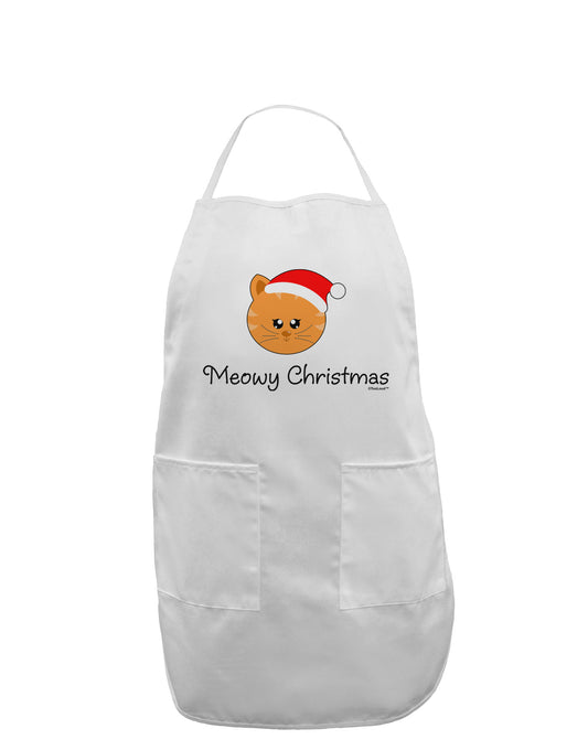 Meowy Christmas Cute Cat Santa Hat Adult Apron-Bib Apron-TooLoud-White-One-Size-Davson Sales