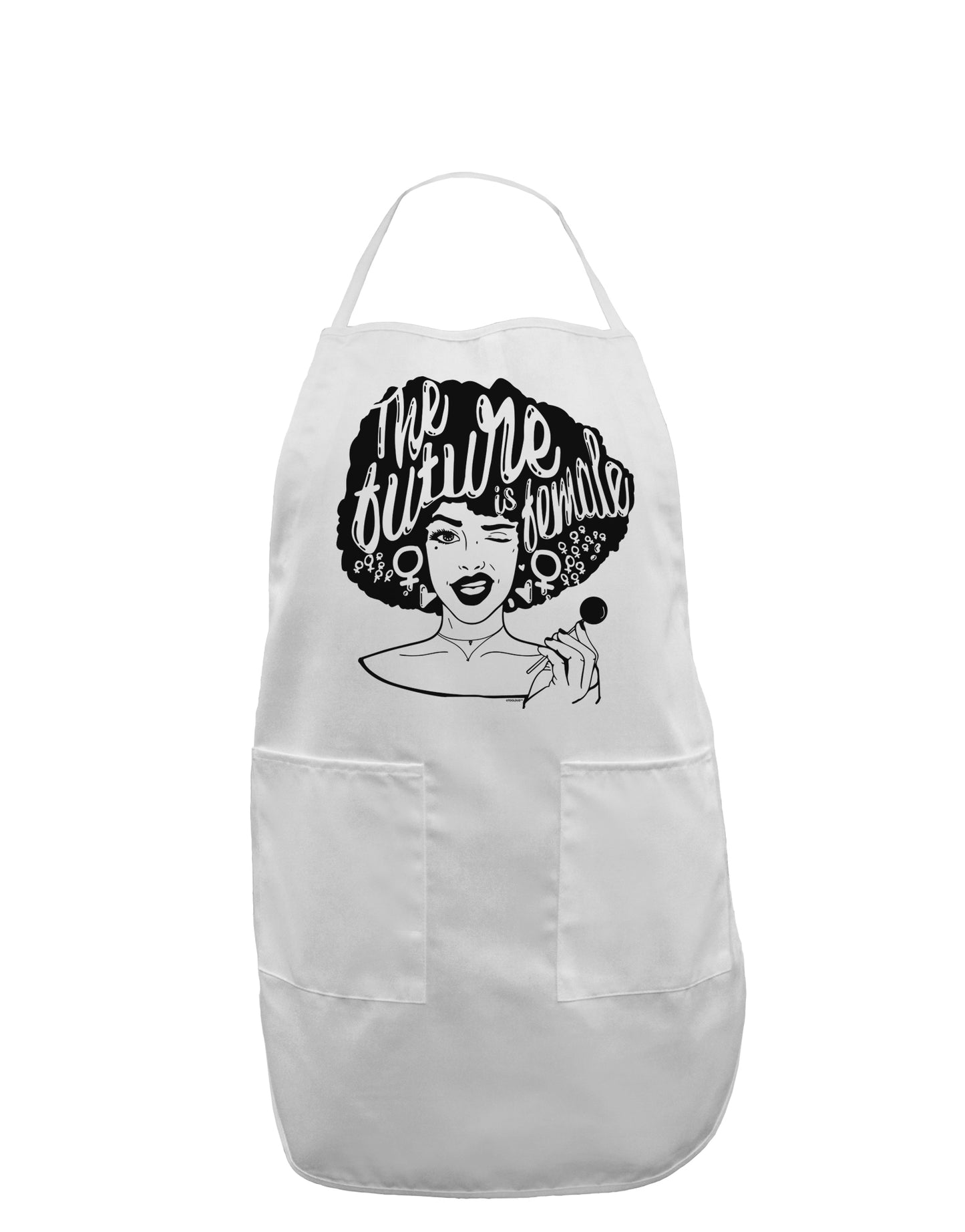TooLoud The Future Is Female Adult Apron-Bib Apron-TooLoud-White-One-Size-Davson Sales