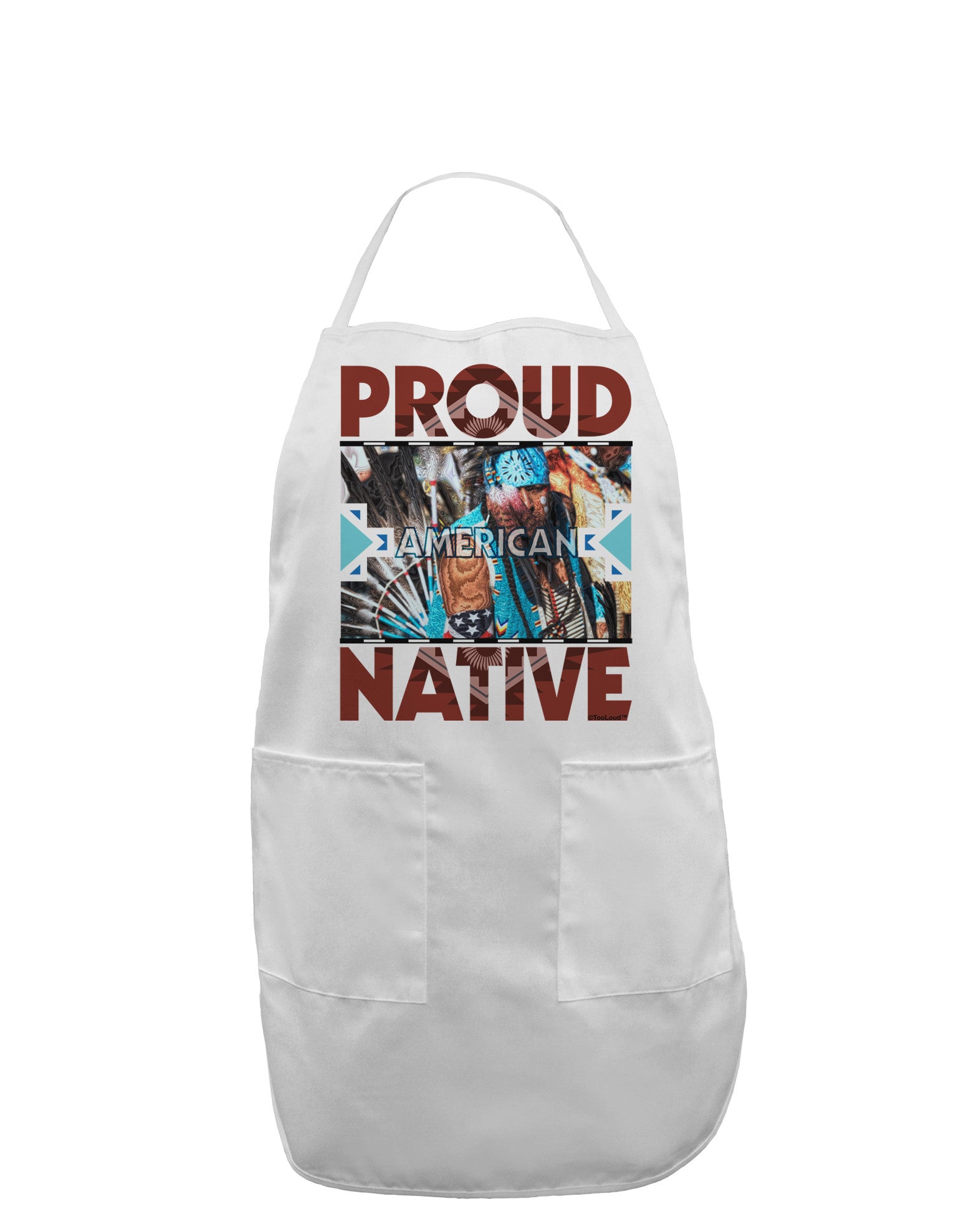 Proud Native American Adult Apron-Bib Apron-TooLoud-White-One-Size-Davson Sales