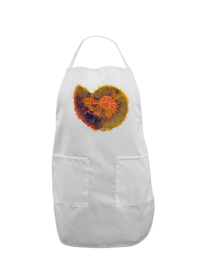 Nautilus Fossil Watercolor Adult Apron-Bib Apron-TooLoud-White-One-Size-Davson Sales