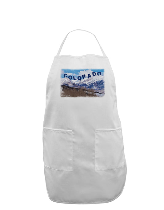 Pikes Peak Text Adult Apron-Bib Apron-TooLoud-White-One-Size-Davson Sales