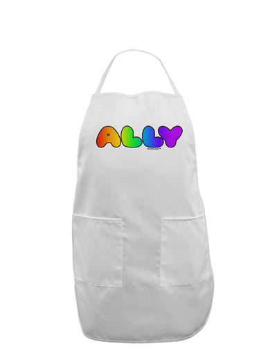 LGBT Ally Rainbow Text Adult Apron by TooLoud-Bib Apron-TooLoud-White-One-Size-Davson Sales