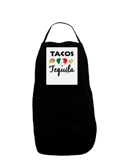 Tacos & Tequila Panel Dark Adult Apron-Bib Apron-TooLoud-Black-One-Size-Davson Sales