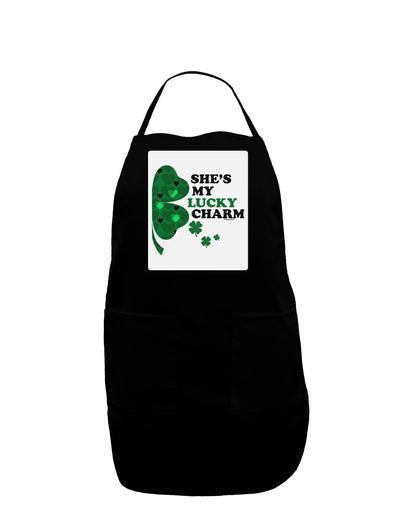 She's My Lucky Charm - Right Panel Dark Adult Apron-Bib Apron-TooLoud-Black-One-Size-Davson Sales