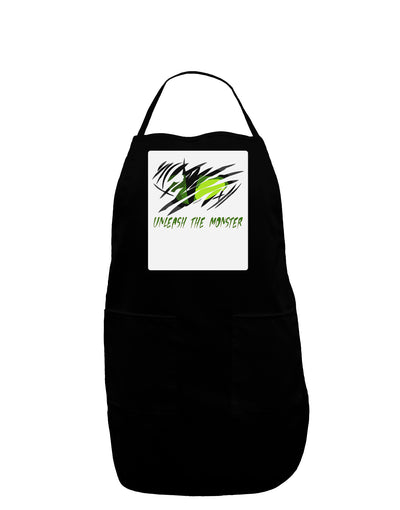 Unleash The Monster Panel Dark Adult Apron-Bib Apron-TooLoud-Black-One-Size-Davson Sales