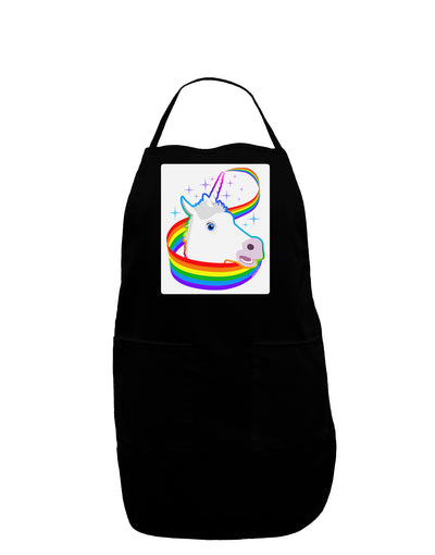 Magical Horn Rainbow Unicorn Panel Dark Adult Apron-Bib Apron-TooLoud-Black-One-Size-Davson Sales