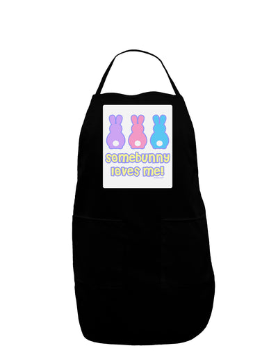 Three Easter Bunnies - Somebunny Loves Me Panel Dark Adult Apron by TooLoud-Bib Apron-TooLoud-Black-One-Size-Davson Sales