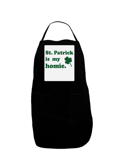 St Patrick is my Homie Panel Dark Adult Apron-Bib Apron-TooLoud-Black-One-Size-Davson Sales