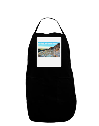 CO Rockies View with Text Panel Dark Adult Apron-Bib Apron-TooLoud-Black-One-Size-Davson Sales