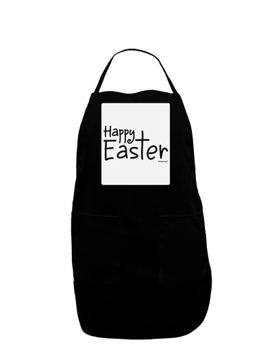 Happy Easter with Cross Panel Dark Adult Apron by TooLoud-Bib Apron-TooLoud-Black-One-Size-Davson Sales