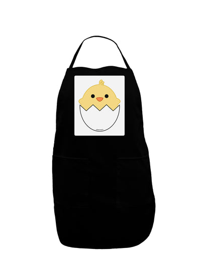 Cute Hatching Chick Design Panel Dark Adult Apron by TooLoud-Bib Apron-TooLoud-Black-One-Size-Davson Sales