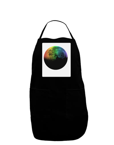 Rainbow Moon Panel Dark Adult Apron-Bib Apron-TooLoud-Black-One-Size-Davson Sales