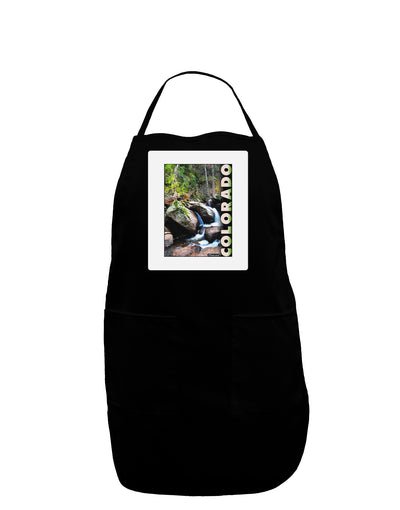 Rockies River with Text Panel Dark Adult Apron-Bib Apron-TooLoud-Black-One-Size-Davson Sales