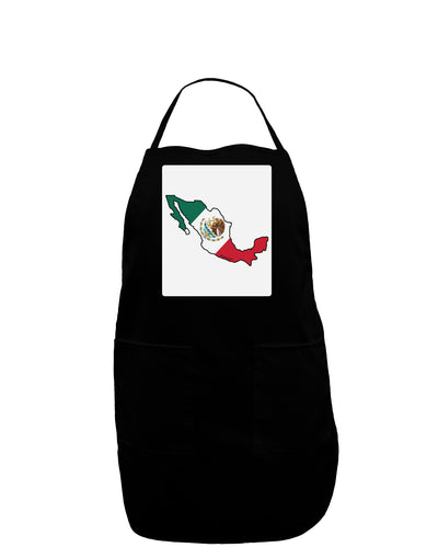 Mexico Outline - Mexican Flag Panel Dark Adult Apron by TooLoud-Bib Apron-TooLoud-Black-One-Size-Davson Sales