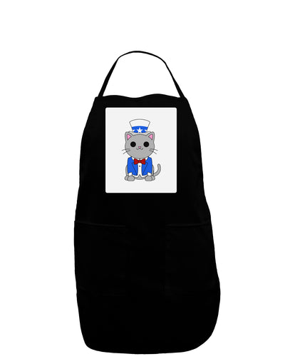 Patriotic Cat Panel Dark Adult Apron by TooLoud-Bib Apron-TooLoud-Black-One-Size-Davson Sales