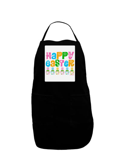 Happy Easter - Tulips Panel Dark Adult Apron by TooLoud-Bib Apron-TooLoud-Black-One-Size-Davson Sales