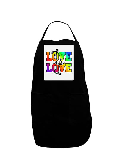 Love Is Love Gay Pride Panel Dark Adult Apron-Bib Apron-TooLoud-Black-One-Size-Davson Sales