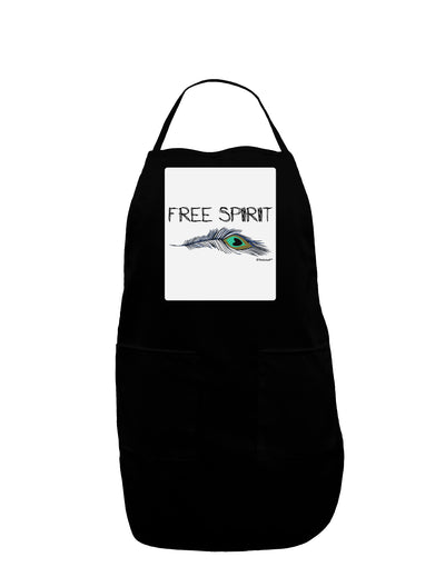 Graphic Feather Design - Free Spirit Panel Dark Adult Apron by TooLoud-Bib Apron-TooLoud-Black-One-Size-Davson Sales