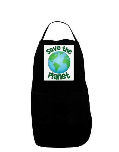 Save the Planet - Earth Panel Dark Adult Apron-Bib Apron-TooLoud-Black-One-Size-Davson Sales