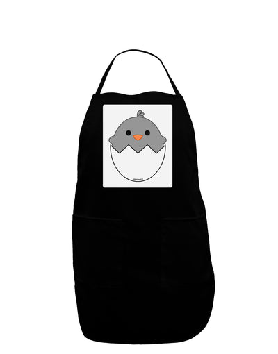 Cute Hatching Chick - Gray Panel Dark Adult Apron by TooLoud-Bib Apron-TooLoud-Black-One-Size-Davson Sales