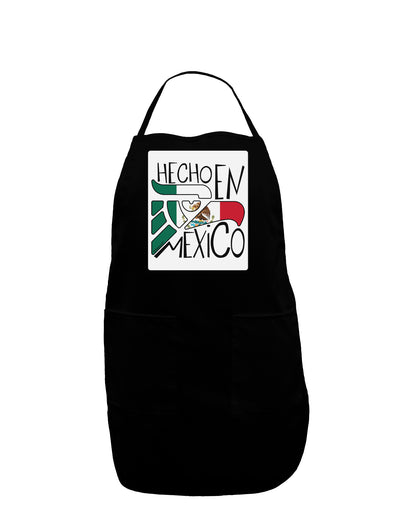 Hecho en Mexico Design - Mexican Flag Panel Dark Adult Apron by TooLoud-Bib Apron-TooLoud-Black-One-Size-Davson Sales