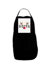 Matching Family Christmas Design - Reindeer - Sister Panel Dark Adult Apron by TooLoud-Bib Apron-TooLoud-Black-One-Size-Davson Sales