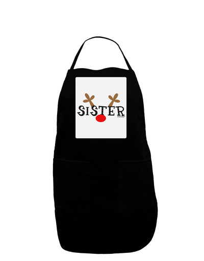 Matching Family Christmas Design - Reindeer - Sister Panel Dark Adult Apron by TooLoud-Bib Apron-TooLoud-Black-One-Size-Davson Sales