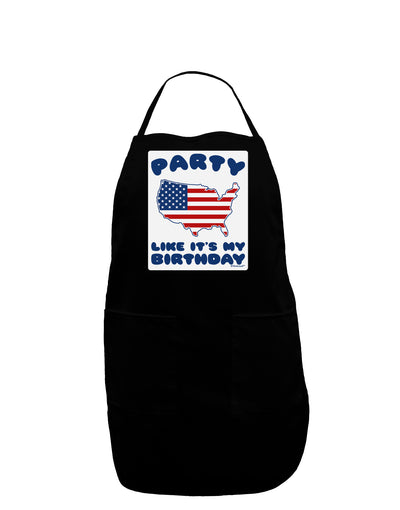 Party Like It's My Birthday - 4th of July Panel Dark Adult Apron-Bib Apron-TooLoud-Black-One-Size-Davson Sales